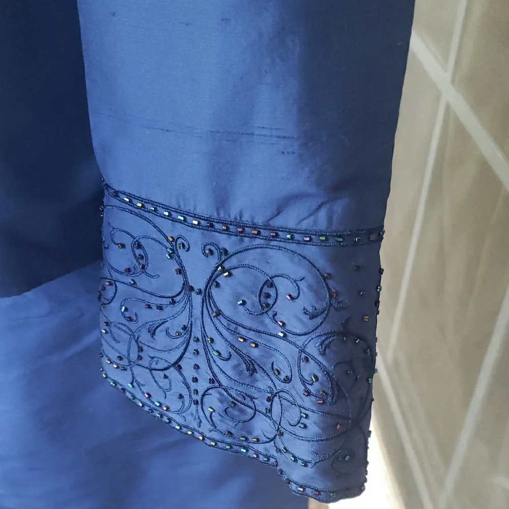 KIR Elegant Embellish Blue‎ 3 Pcs. Skirt Suit